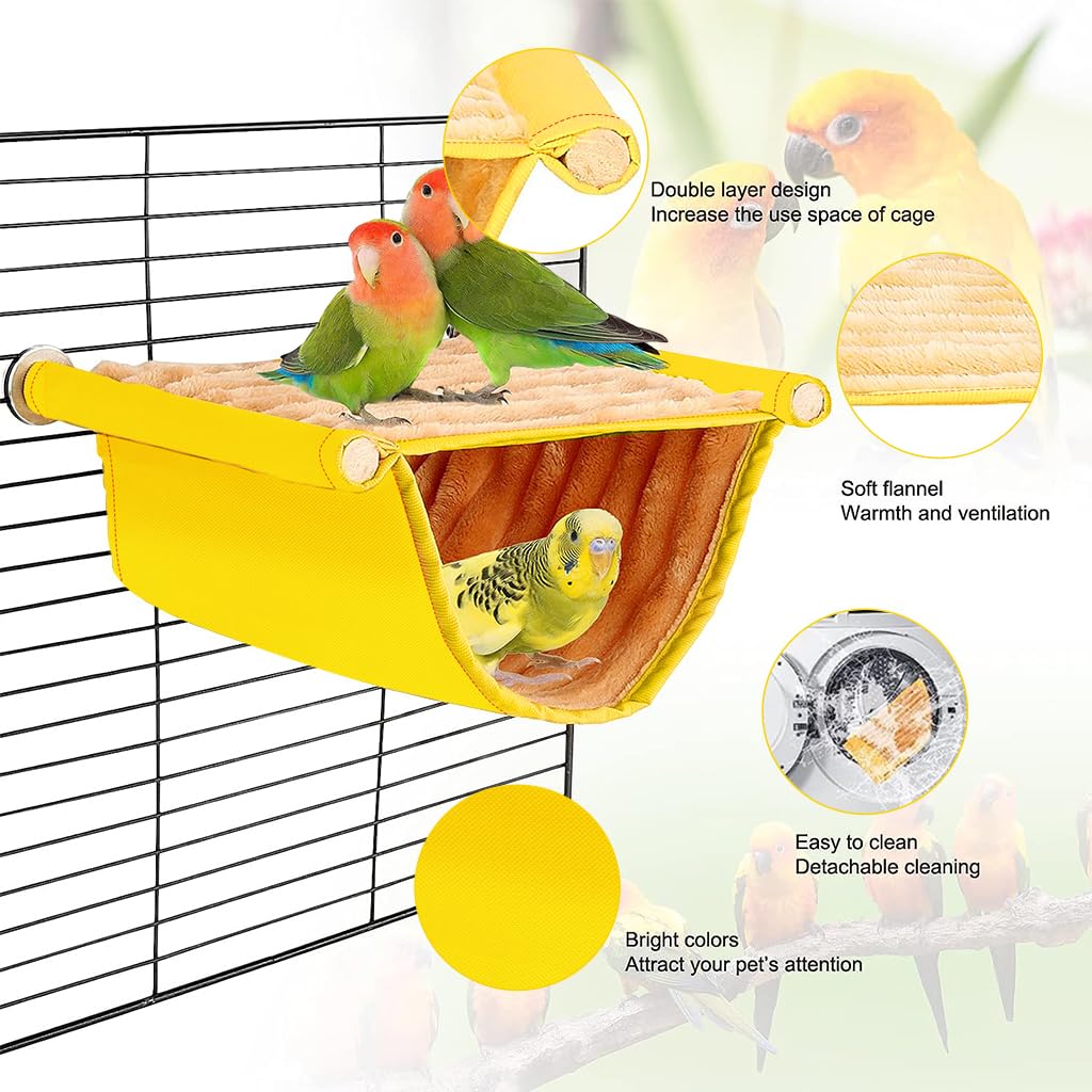 Bird Nest for Cage Hanging Bird Nest Winter Warm Bird Hammock for Cage Bird Cage Bird Nest Small Pet Bed for Parakeet Lovebird Cockatoo Finch Hamster Chinchilla Guinea Pig, Orange