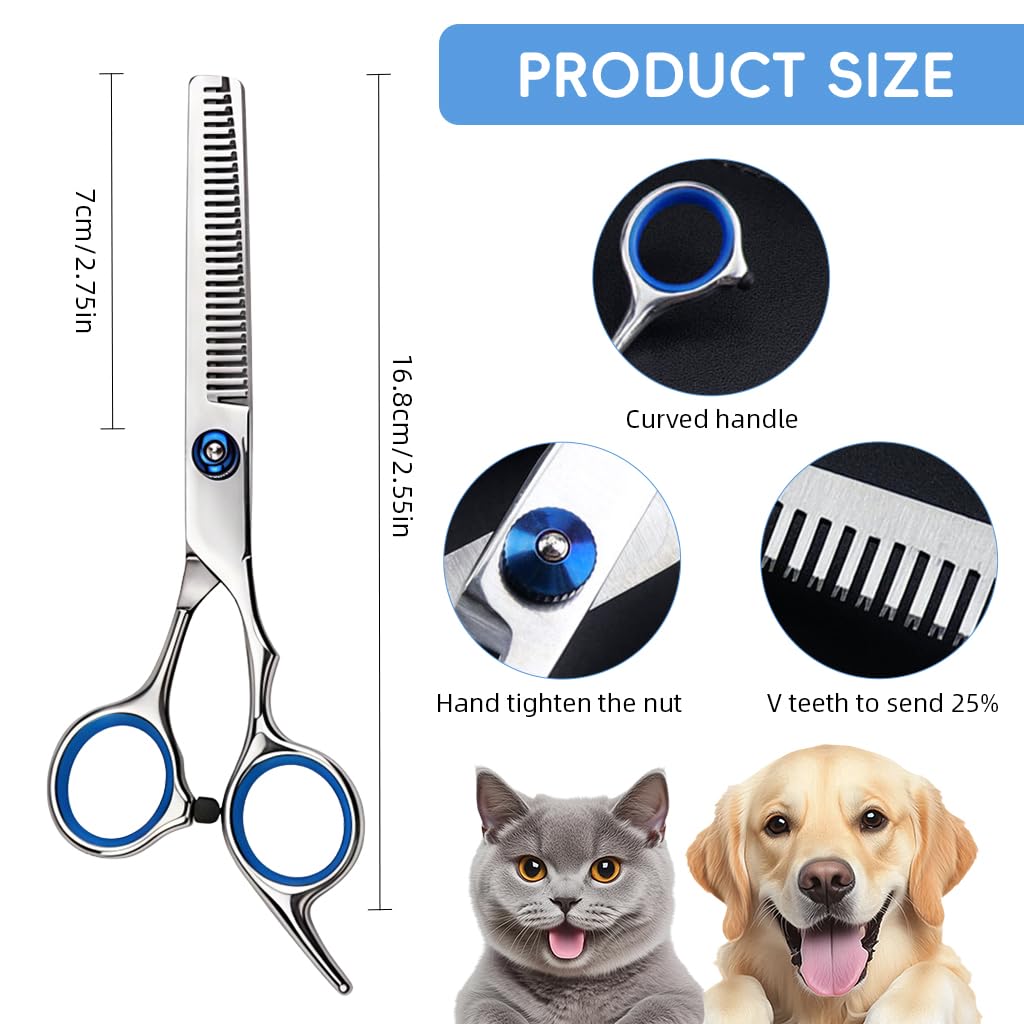 Qpets Thinning Scissors for Salon and Home Use with Ergonomic Handle & Stainless Steel Blade