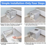 Qpets Cat Litter Box for Large Cats with Pull Out Drawer and Odor Door | 51x41x38cm Grey