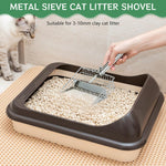 Qpets Cat Litter Scoop for Easy Cleaning with Retractable Push Shovel and 11.8 in Handle | Plastic Poop Scoop