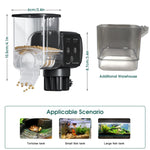 Qpets® Plastic 250Ml Automatic Fish Feeder Aquarium Automatic Fish Feeder With 3 Timer, Moisture-Proof Fish Food Dispenser Adjustable Feeding Amount (Not Including Battary), 12 X 6 X 5.7 Cm