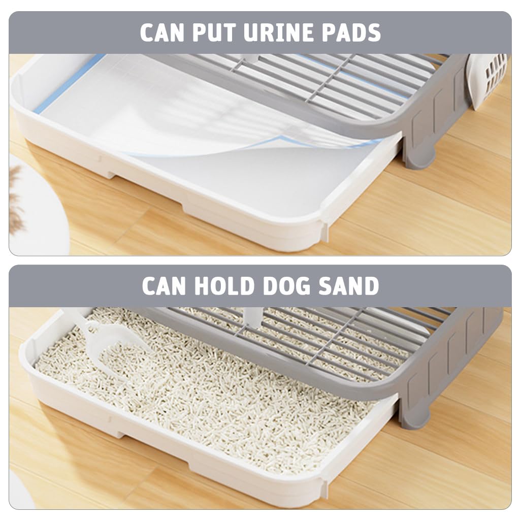 Qpets Dog Potty Training Tray for Small Dogs up to 5 kg with Mesh Grid and Quick Drain | Indoor and Outdoor Toilet