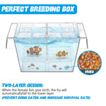 Qpets Aquarium Fish Breeding Box for Fry and Isolation with 6 Suction Cups Acrylic 20.5x9.5x9.9cm
