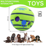 Qpets Dog Toy Balls for Medium Large Dogs with 14cm Size and Three Sound Tubes | Eco PVC Chew Playset 2 PCS