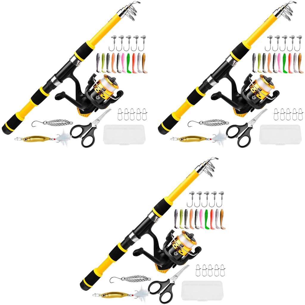 Qpets Fishing Rod Combo for Beginners featuring 1.8M Telescopic Carbon Fiber Rod | Travel Kit