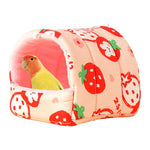 Qpets Hamster House for Small Pets with 3D Support Structure and Plush Fleece Lining 19x18x14cm