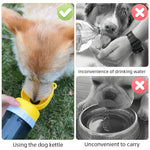 Qpets Pet Bowl Cap Portable Dog Feeder for Travel with 400ml Water and 180ml Food Storage | BPA-Free Detachable Design