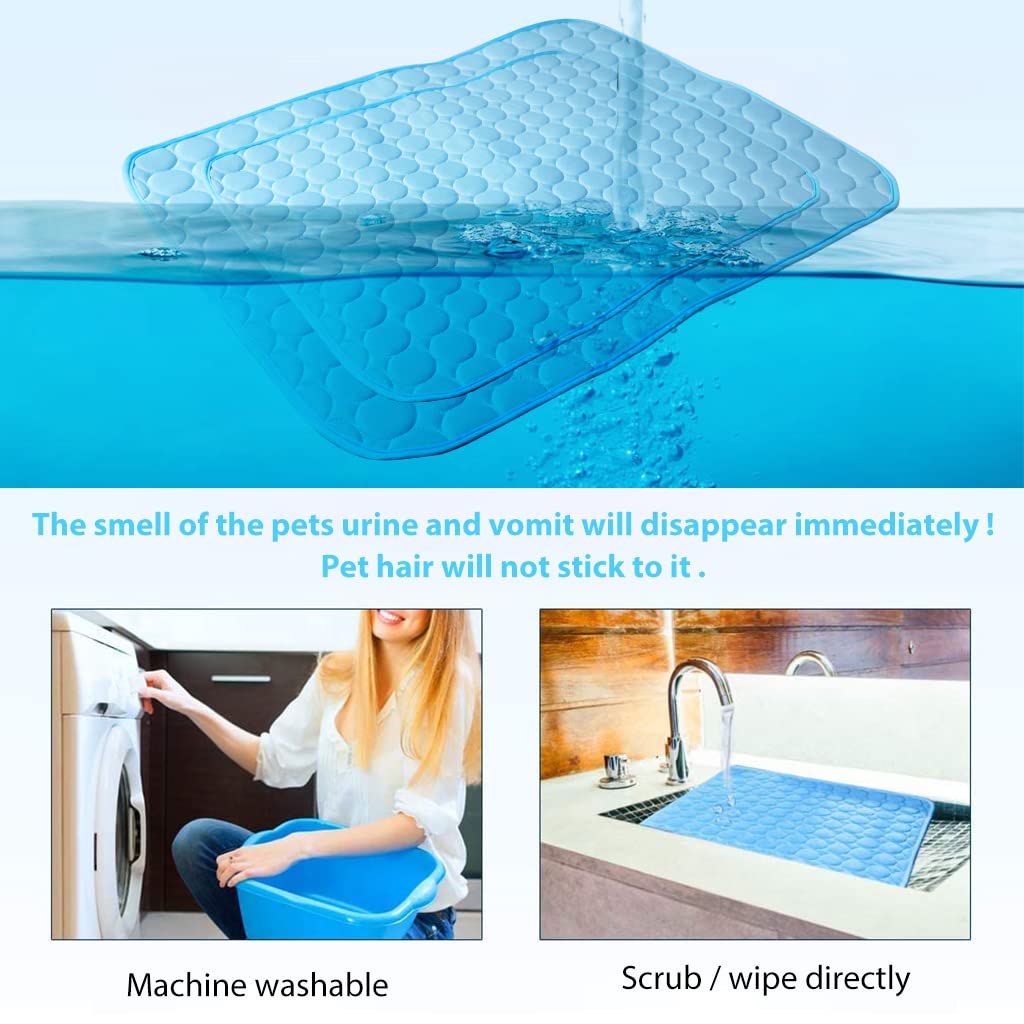 Qpets Cooling Mat for Pets with Ice Silk Fabric and Waterproof Bottom 75×60cm | Washable
