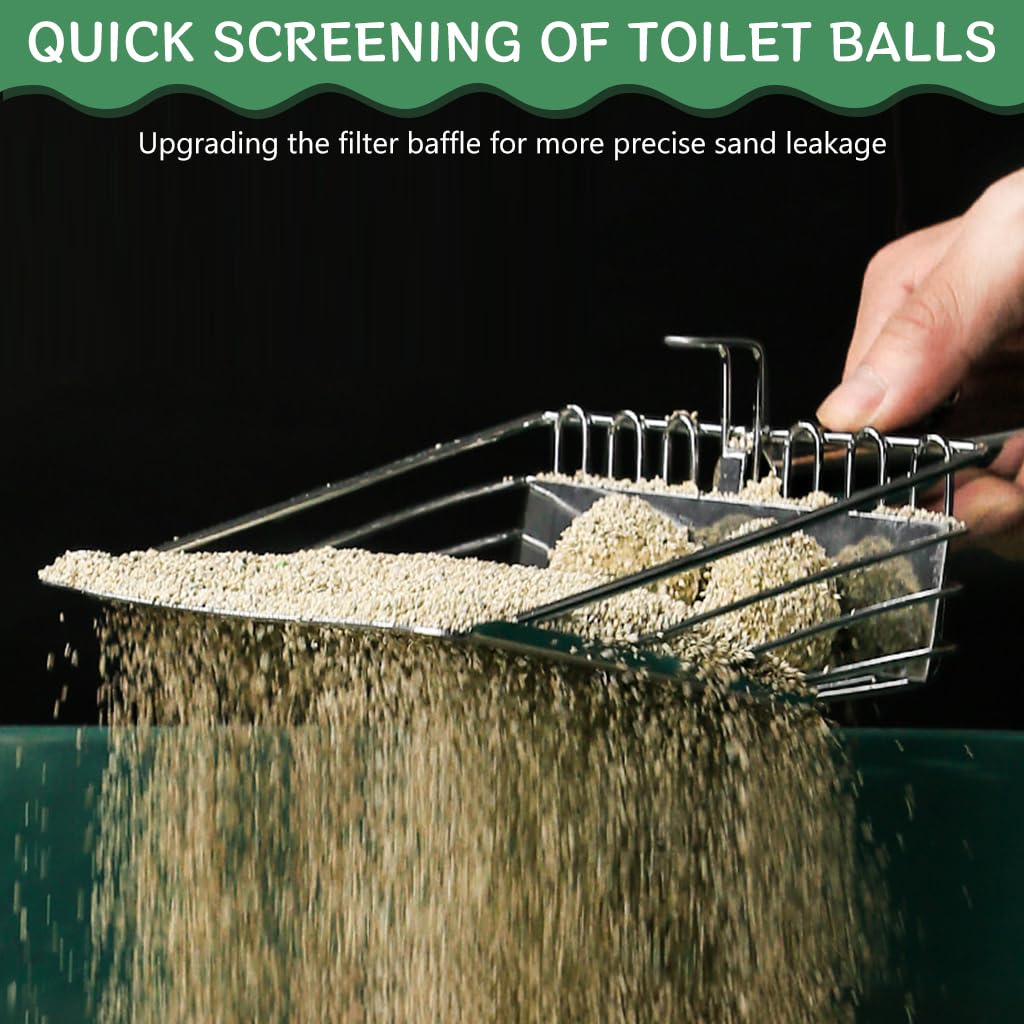 Qpets Cat Litter Scoop for Easy Cleaning with Retractable Push Shovel and 11.8 in Handle | Plastic Poop Scoop