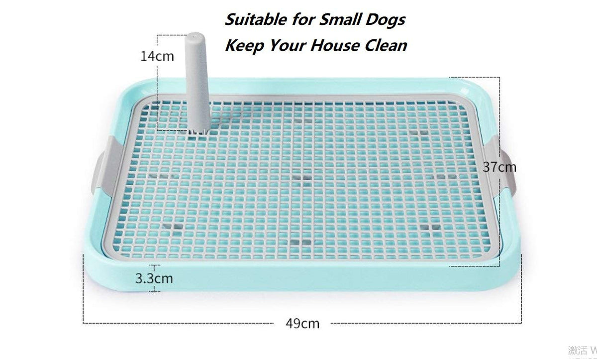 Dog Pet Potty Indoor Training Mesh Toilet, Regular Protect Litter Tray Pan Pad Holder, Keep Paws Dry and Floor Clean (19X 14 Inch, Blue,Suitable for Small Dog)