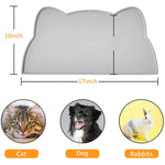Qpets Pet Feeding Mat for Dogs and Cats featuring Raised Edge Design and 44×24 cm Grey Silicone Surface