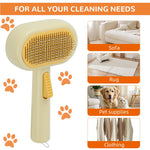 Qpets Dog Brush for Grooming with 60° Curved Bristles and Self Cleaning Slicker Head | Comfortable Grip for Cats and Dogs