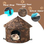 Qpets Pet Hut House for Indoor and Outdoor Use with Detachable Roof and 45x41 cm Space | Waterproof Oxford Cloth for Cats and Dogs