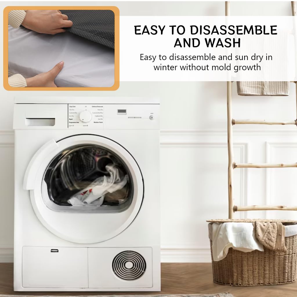 Qpets Dog Bed Large Size 75×50 cm with Waterproof Removable Cover and Anti‑Slip Base | Plush Pillow Support for Cats and Dogs