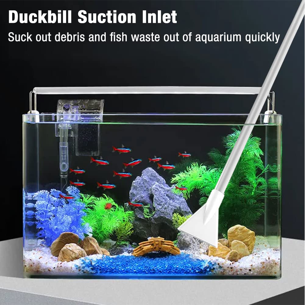 Qpets Aquarium Gravel Vacuum for Tank Cleaning with 2.2m Hose and Manual Siphon System