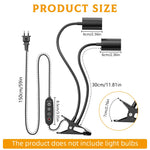 Qpets® Turtle Heat Lamp 50W Light with 3 Timing Settings & with Controller Plug and Go Basking Light Flexible Clip On Basking Lamp