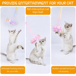 Qpets Plush Cat Ball Toys for Interactive Play with Built in Bell 9PCS | Colorful Woolen Sound Set