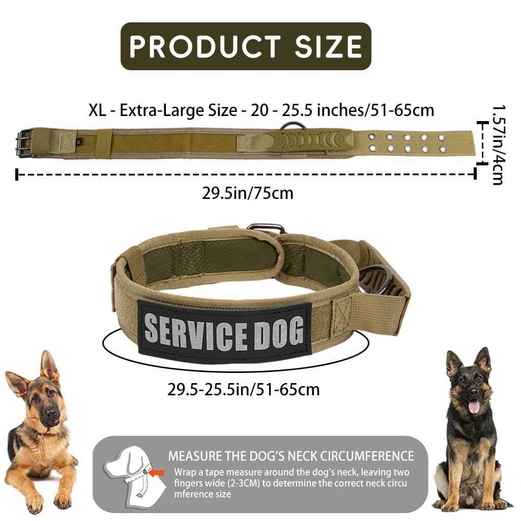 Qpets Dog Collar for Large Breeds featuring Control Handle & Metal D Ring | Reflective Nylon 75 cm