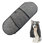 Qpets Dog Bath Towel for Quick Drying Pets with Pockets featuring Microfiber Chenille 80×35cm