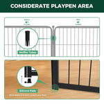 Qpets Dog Playpen for Indoor Use featuring 6 Panels 50x50cm with Door and Metal Grid Design