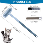 Qpets Cat Brush for Grooming and Furniture Cleaning with 23.6 in Long Handle | 4 in 1 Interchangeable Design