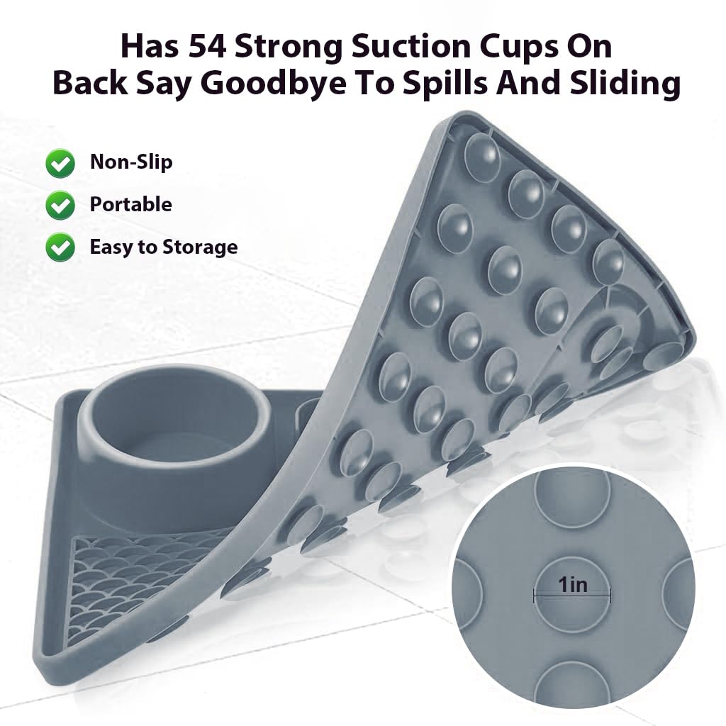 Lick Pad for Dog Cat, Food-Grade Silicone Dog Food Mat Slow Feeding Mat for Wet Food, Peanut Butter, Rectangular Lick Pad with Suction Cups, Perfect Use During Training, Bathing, Grooming