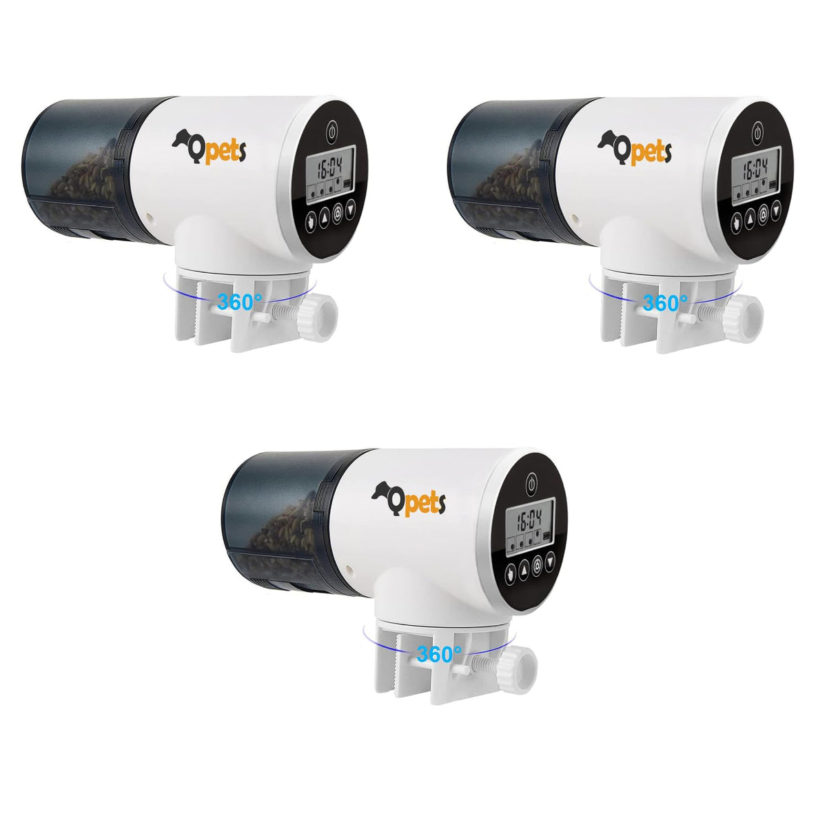 Qpets Automatic Fish Feeder for Aquariums and Ponds featuring 0.8L Capacity and 360° Rotation | Easy Timer Feeding