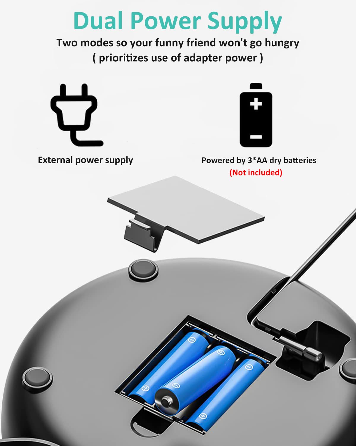 Qpets® Automatic Feeder for Dogs Cats, 4L Automatic Feeder with Stainless Steel Bowl Smart Dry Food Dispenser, Food Dispenser with Timer & Portion Control for Medium & Small Pets
