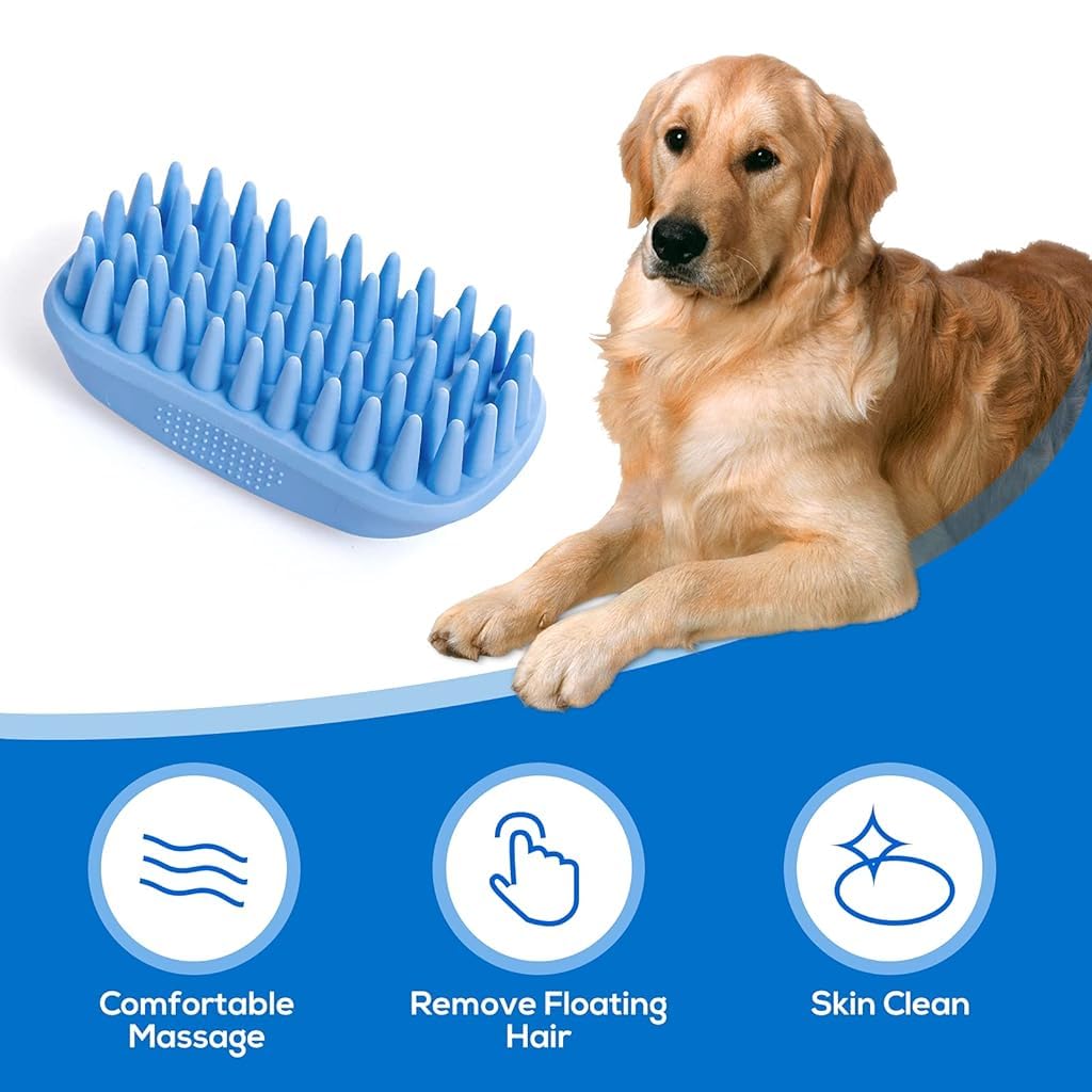 Dog Brush for Bathing, Pet Massage Brush Puppy Grooming Brush Soft Bathing and Shedding for Dogs and Cats, Dog Bath Brush Cat Cleaning Brush Pet Comb