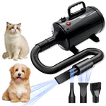 Qpets Pet Hair Dryer for Grooming with 5.2HP 3800W Power and 3 Nozzles | Low Noise Design