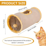 Qpets Cat Play Tunnel for Hiding and Exercise with 25cm Top Opening | Collapsible Plush 50cm Cave