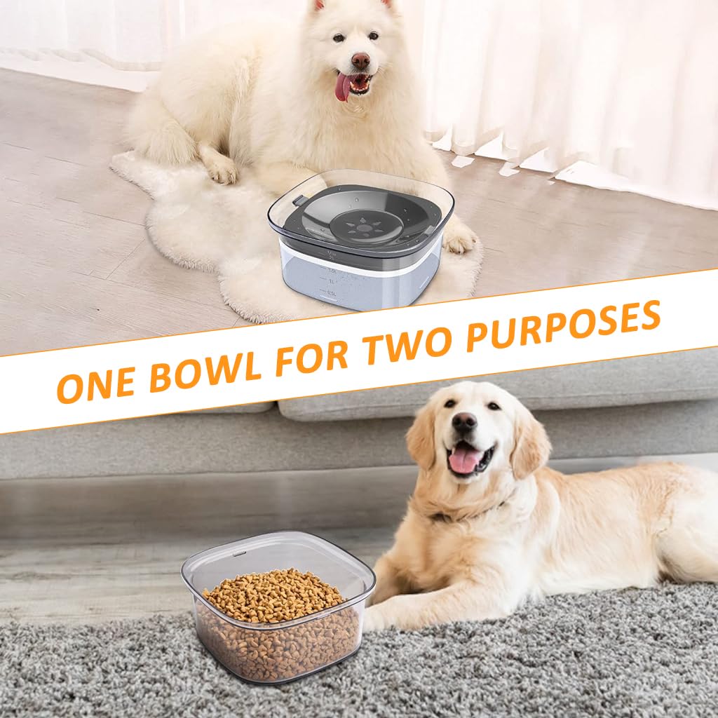 Qpets Dog Water Bowl 2L for Clean Hydration with Floating Disk Design and PP Material