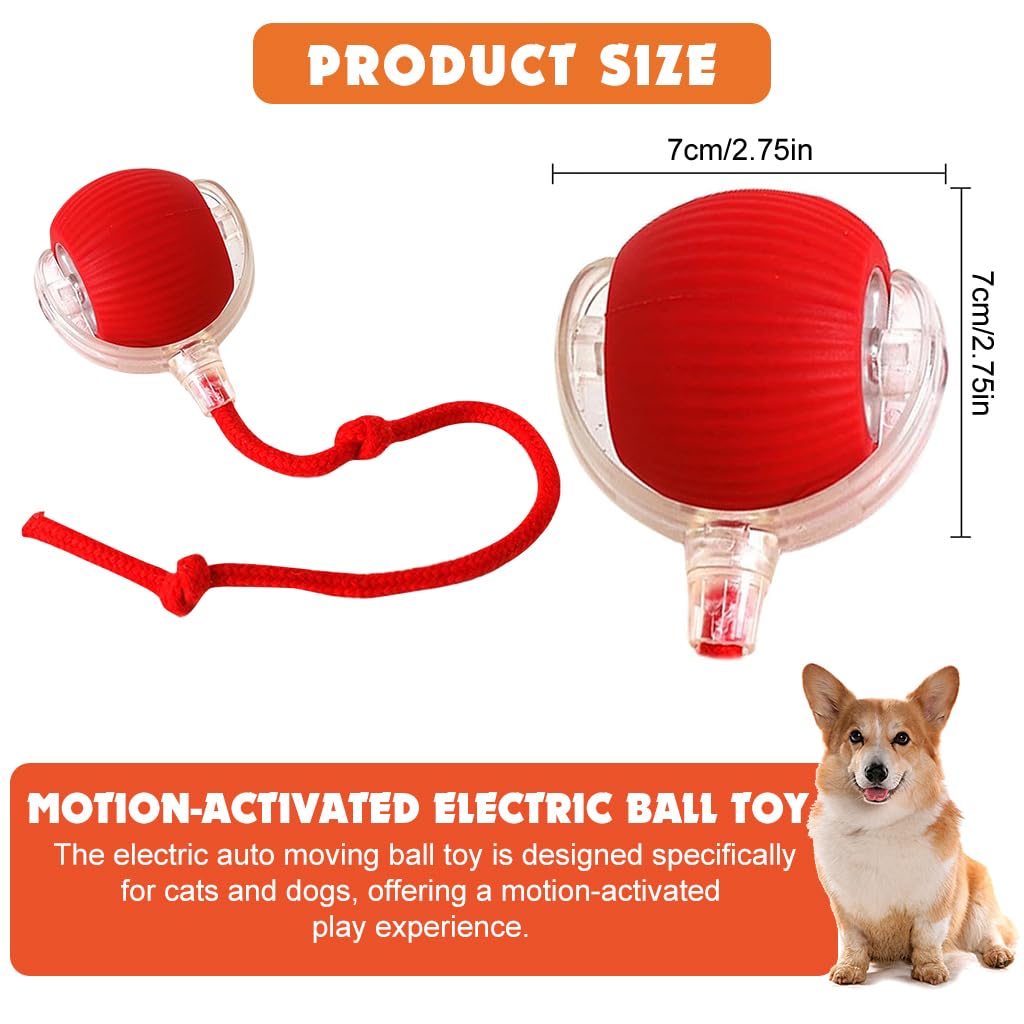 Qpets Dog Toy Ball for Cats and Dogs with Triple Play Modes and USB Rechargeable Design