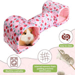 Qpets Hamster House for Play and Rest with Central Tunnel 51x17x19cm Soft Cotton Hideout