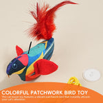 Qpets Door Hanging Cat Toy for Indoor Cats with 190cm Elastic Rope & Feather Tail | Interactive Squeaky Bird Teaser