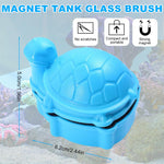 Qpets Magnetic Algae Cleaning Scrub Brush for Aquarium Glass with Floating Turtle Design | Double-Sided Cleaner Tool