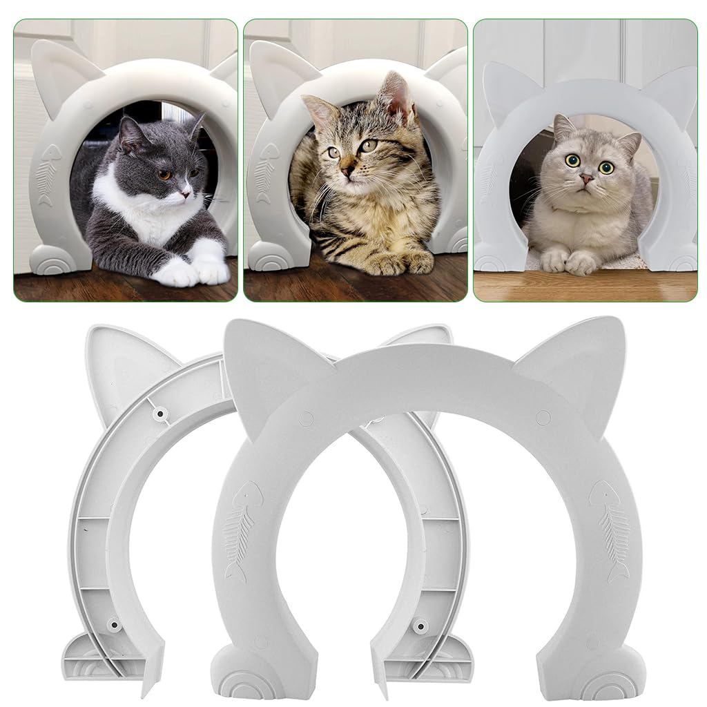 Qpets Cat Door for Interior Doors with 16.5–22 cm Opening and 360° Silent Hinge | ABS Build