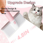 Qpets Pet Hair Remover for Furniture and Clothing with 12.5cm Plush Brush Head | Non Abrasive Slide Action Cleaner