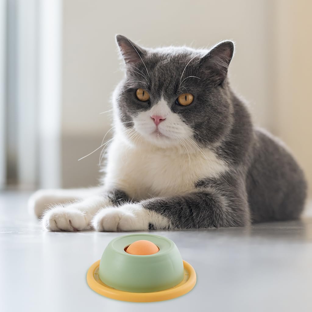 Qpets Cat Treats Slow Feeder for Interactive Licking Play with Detachable Food Grade Plate