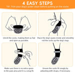 Qpets Dog Socks for Paw Protection with Reflective Straps and Non Slip Grip | 4pcs Cotton Set 8cm Width 18cm Length