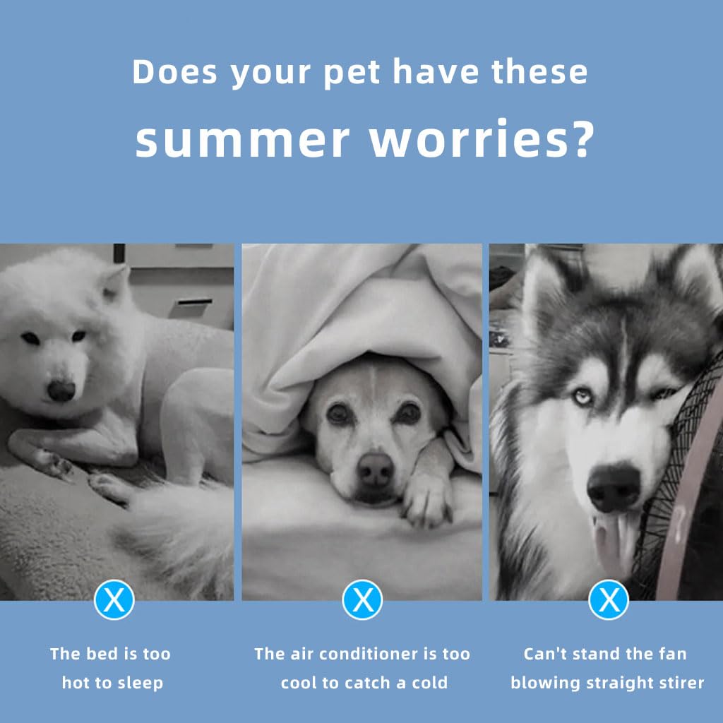 Qpets Cooling Mat for Dogs 50×40cm with Gel Insert and Waterproof PVC Fabric | Sky Blue Pet Bed Mat