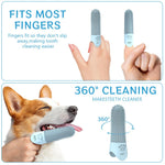 Qpets Dog Finger Toothbrush for Effective Plaque Removal featuring 360° Silicone Bristles
