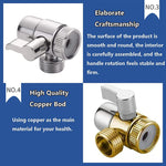 Qpets® 3 Way Faucet Diverter Brass With Switch Universal Faucet Tap Diverter Valve Faucet Splitter Faucet Adapter For Kitchen, Bathroom, Balcony, Shower System- 1pc