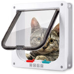 Qpets Large Cat Door for Small Pets with 4 Way Locking System 28×25×5.5cm ABS Frame | Easy Install