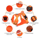 Qpets Dog Harness for Large Dogs 30–49 kg with Reflective Strips and Seat Belt Lock | Oxford Fabric Adjustable Vest