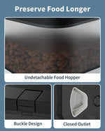 Qpets Automatic Pet Feeder for Cats and Dogs with 3L Capacity and Dual Power Supply | Programmable 1‑4 Meals Featuring Twist‑Lock Lid