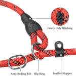 1.7m Dog Training Leash, Durable Light Reflecting Dog Leash, Dog Leash for Large Dogs, Adjustable Dogs Leash Anti-Strain Leash Braided Rope for Small Medium Large Dog(Red)