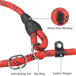 Qpets Dog Leash for 33-60 lbs Medium Large Breeds featuring Quick Release and Nylon Handle | 5.5 ft Iron Chain