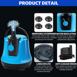 Qpets Submersible Water Pump for Aquarium Pond and Fountain featuring Adjustable Flow 85W 4.5M Lift | Low Noise Suction Cup Base 2PCS