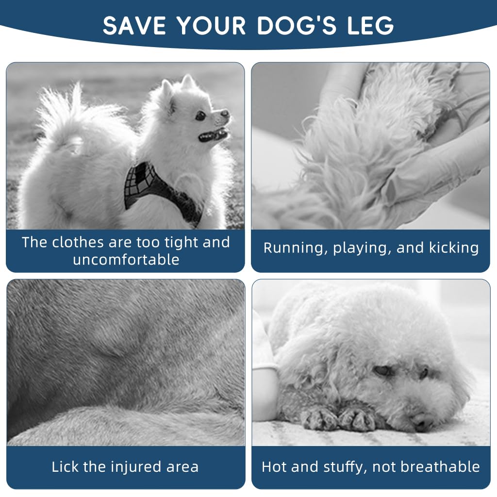 Qpets Dog Leg Brace for Injury Recovery with Quick Release Stretchy Belt and Breathable Pads | 27.5–42.5kg 2XL